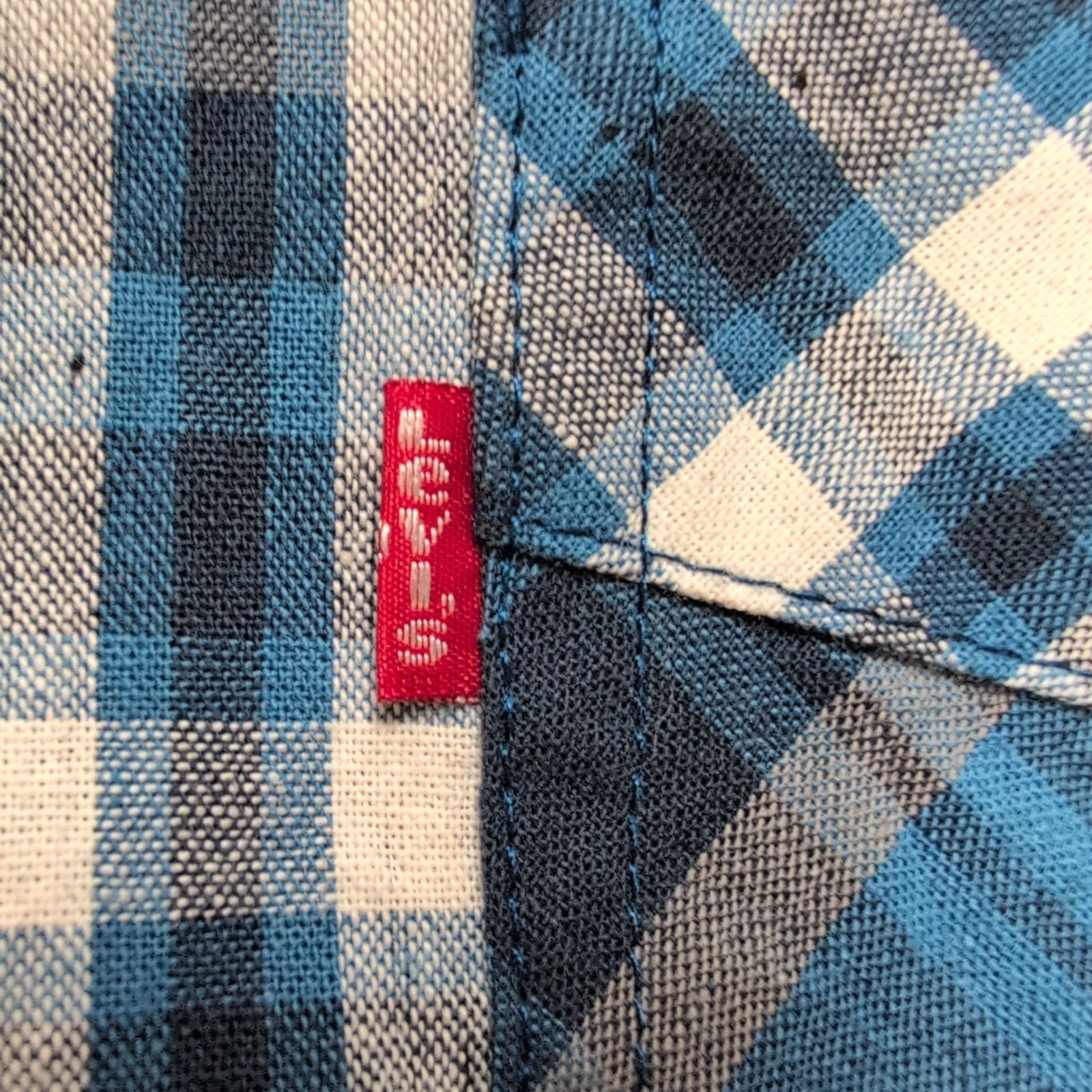 Chemise LEVI'S Homme XL Bleue et Blanche à Carreaux manches courtes