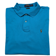 Polo manches courtes Polo Ralph Lauren XL bleu turquoise Pima logo multicolore