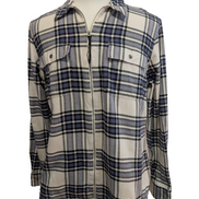 👚 CHEMISE FLANELLE FEMME CHAPS XL (TG) À CARREAUX VIOLET ZIPPÉE CASUAL