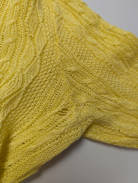 Pull femme LAUREN Ralph Lauren 100% lin jaune col V torsadé taille XL