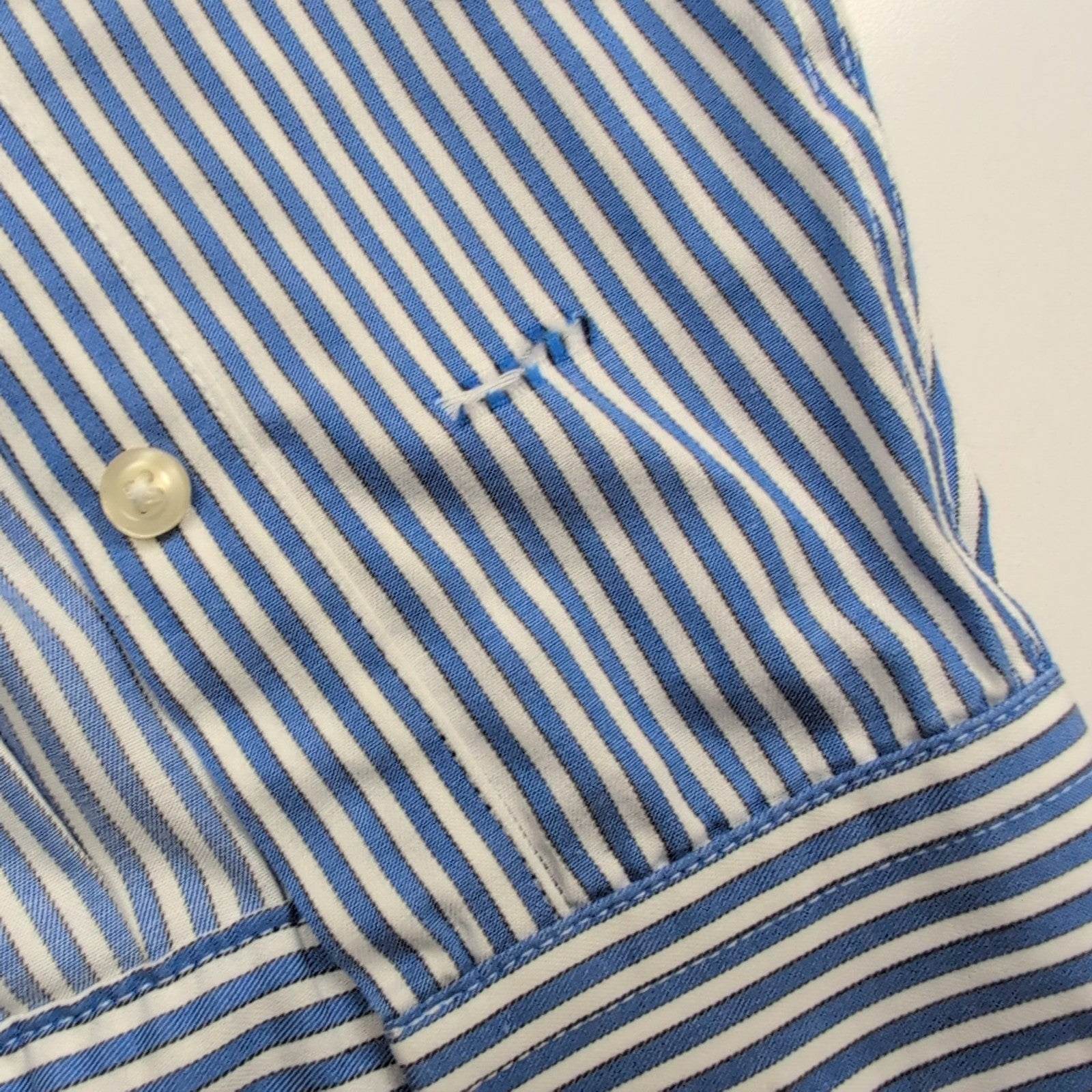 Chemise Chaps Bleue à Rayures Non Iron Stretch - Taille L/XL