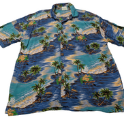 Chemise hawaïenne Pineapple Moon palmiers manches courtes taille M