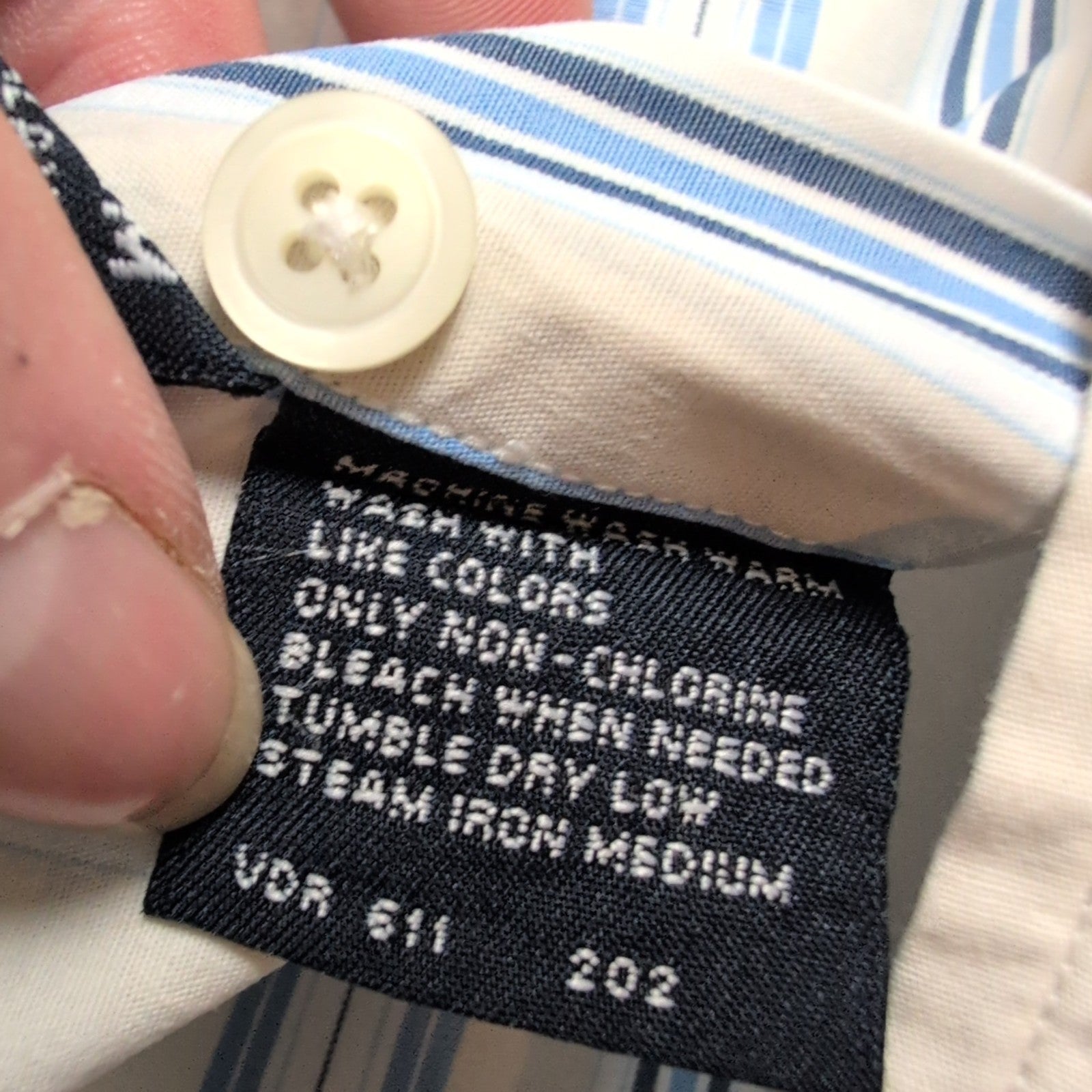 Chemise Nautica Manches Courtes Rayures Bleu et Blanc Taille M 100% Coton
