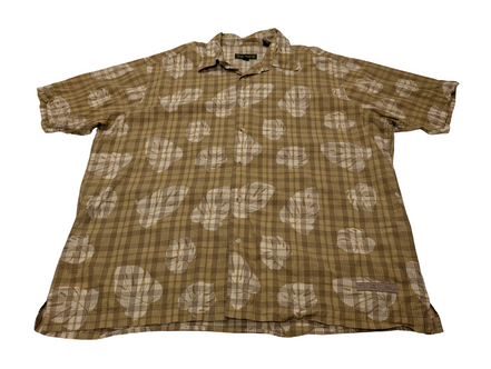 Chemise hawaïenne Timberland marron clair manches courtes taille XL #603 hawaien