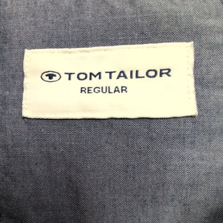 Chemise Tom Tailor Bleu Marine Motif Coton Manches Longues Taille XXL