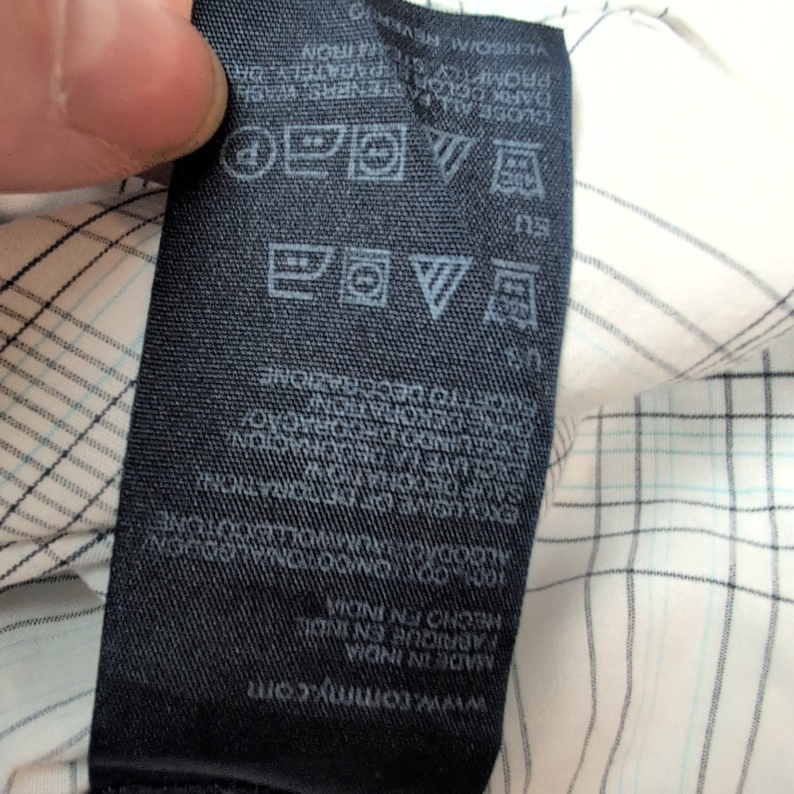 Chemise Tommy Hilfiger Manches Courtes Bleue et Blanche à Carreaux Taille L