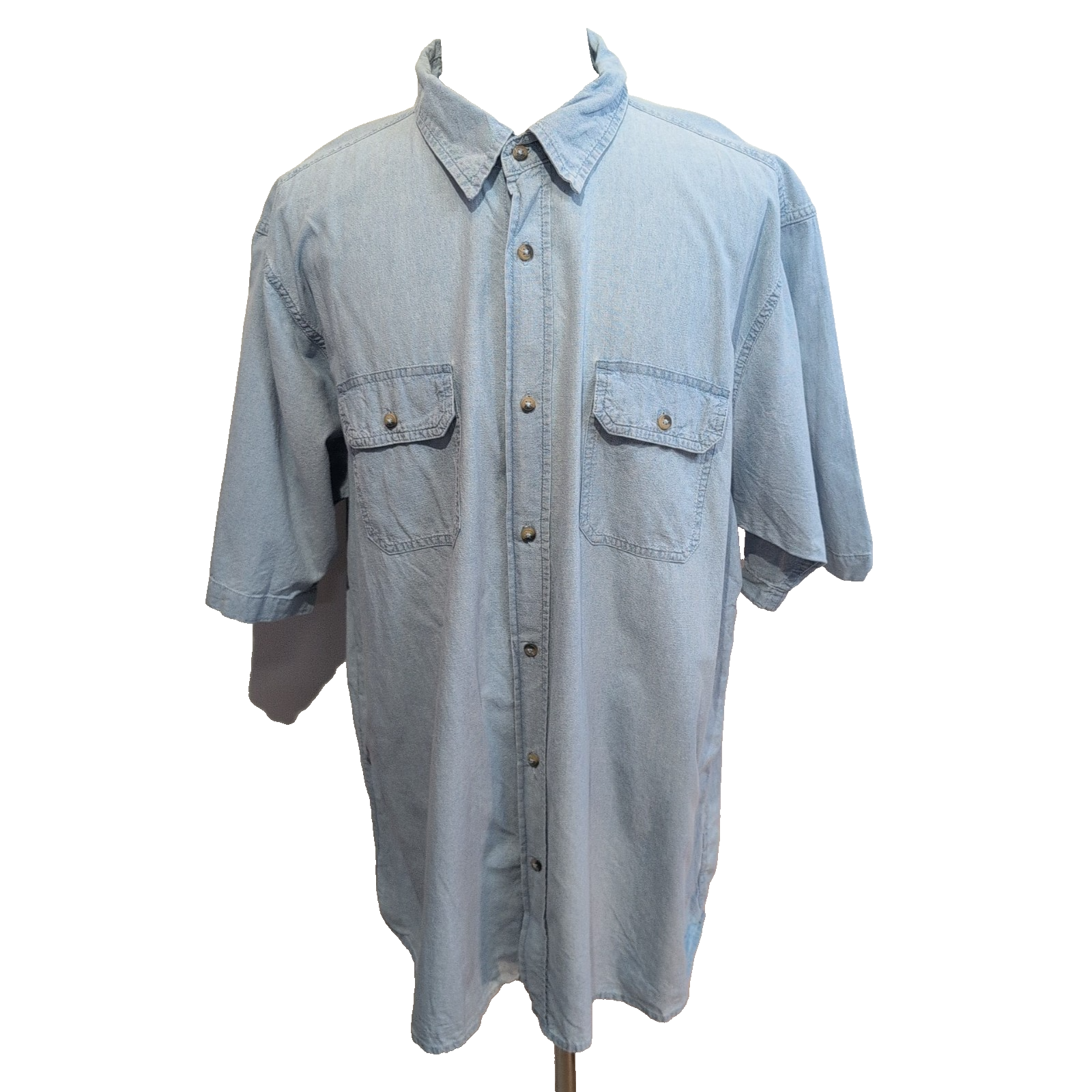 Chemise Wrangler bleue effet jean poches manches courtes 2XL