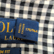 Chemise Polo Ralph Lauren M Slim Fit Noire Blanche Carreaux Shirt Col Classique