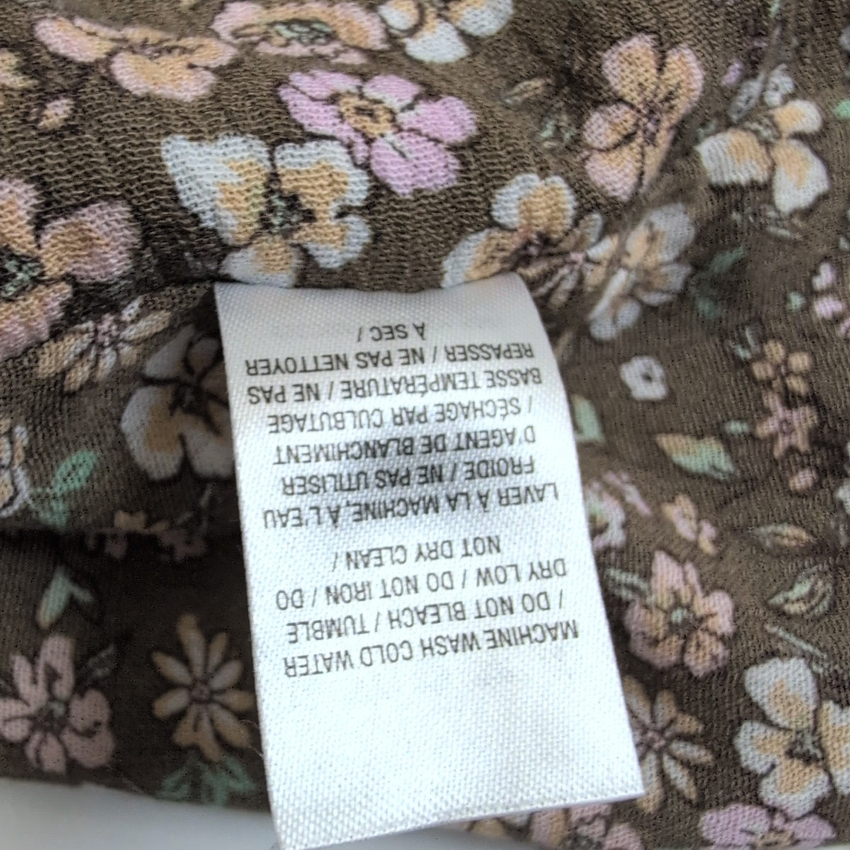 Haut Femme Ardene Taille XL Kaki Fleuri Bretelles Réglables Neuf Étiquette