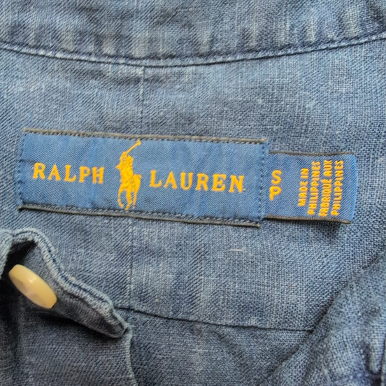 Chemise Ralph Lauren Lin S Bleu Marine Uni Logo Blanc Philippines