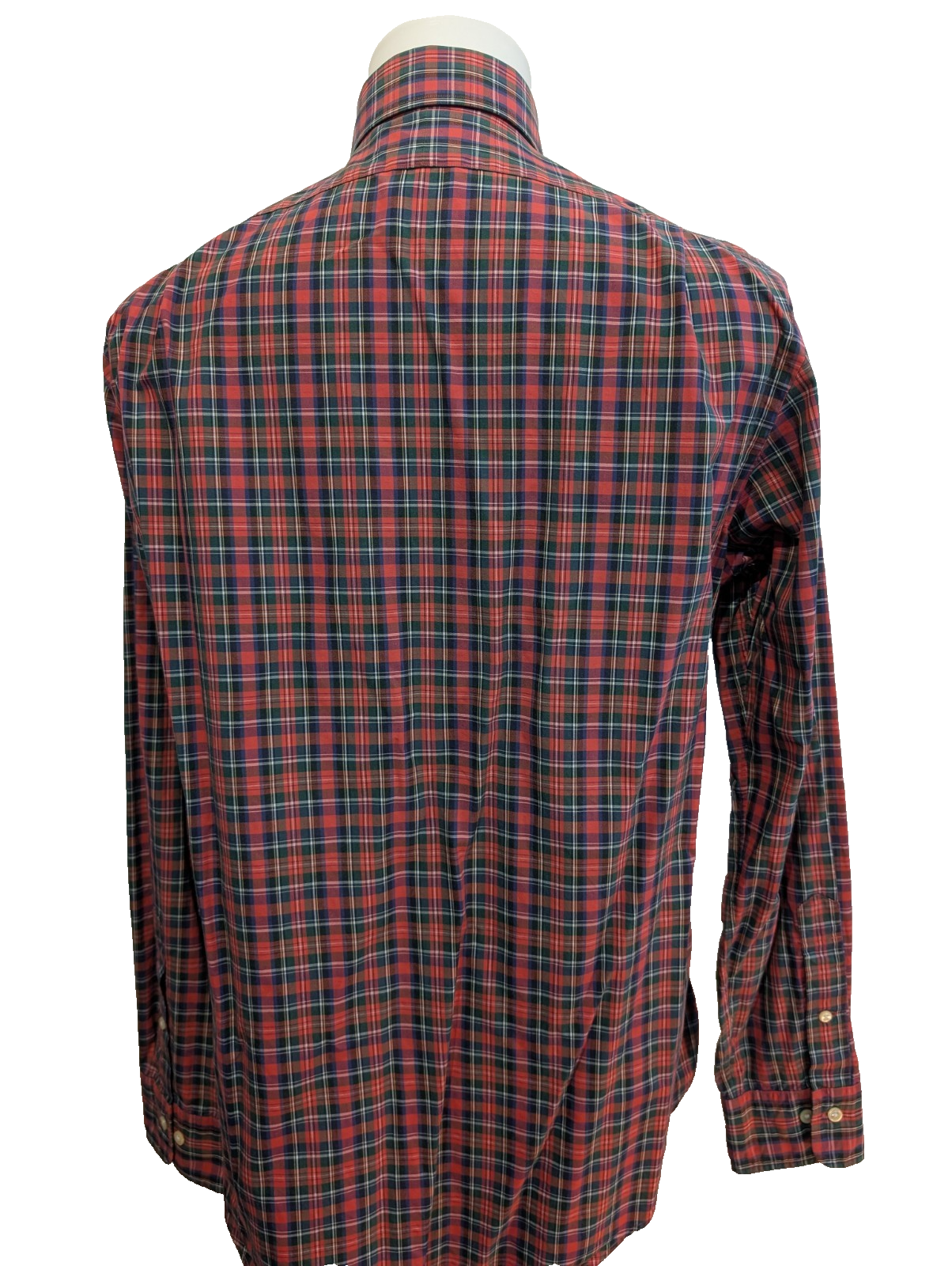 Chemise Polo Ralph Lauren Regent Custom Fit Rouge à carreaux Taille L Sans Logo