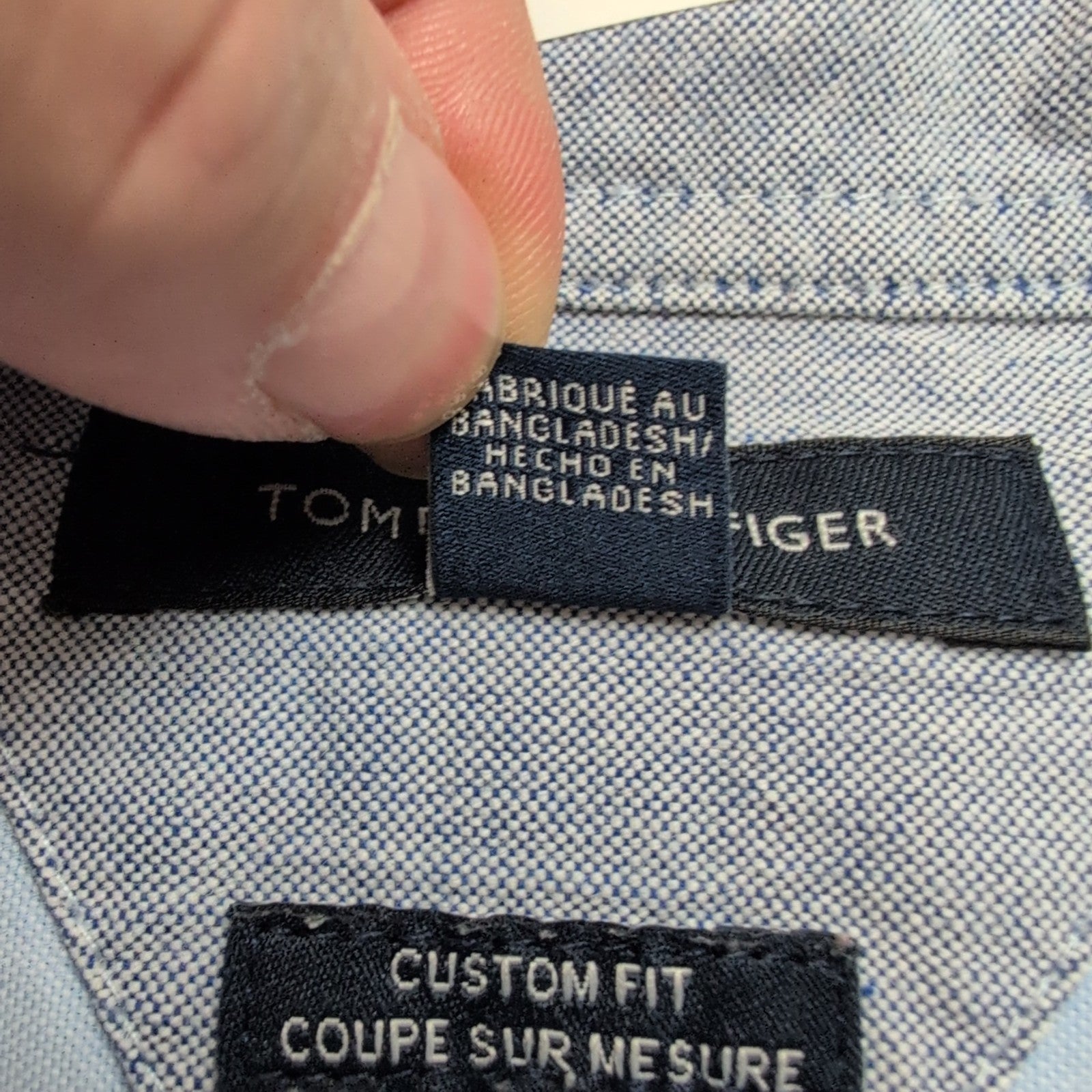 Chemise Tommy Hilfiger Bleu Clair Manches Courtes 1 Poche Taille XL