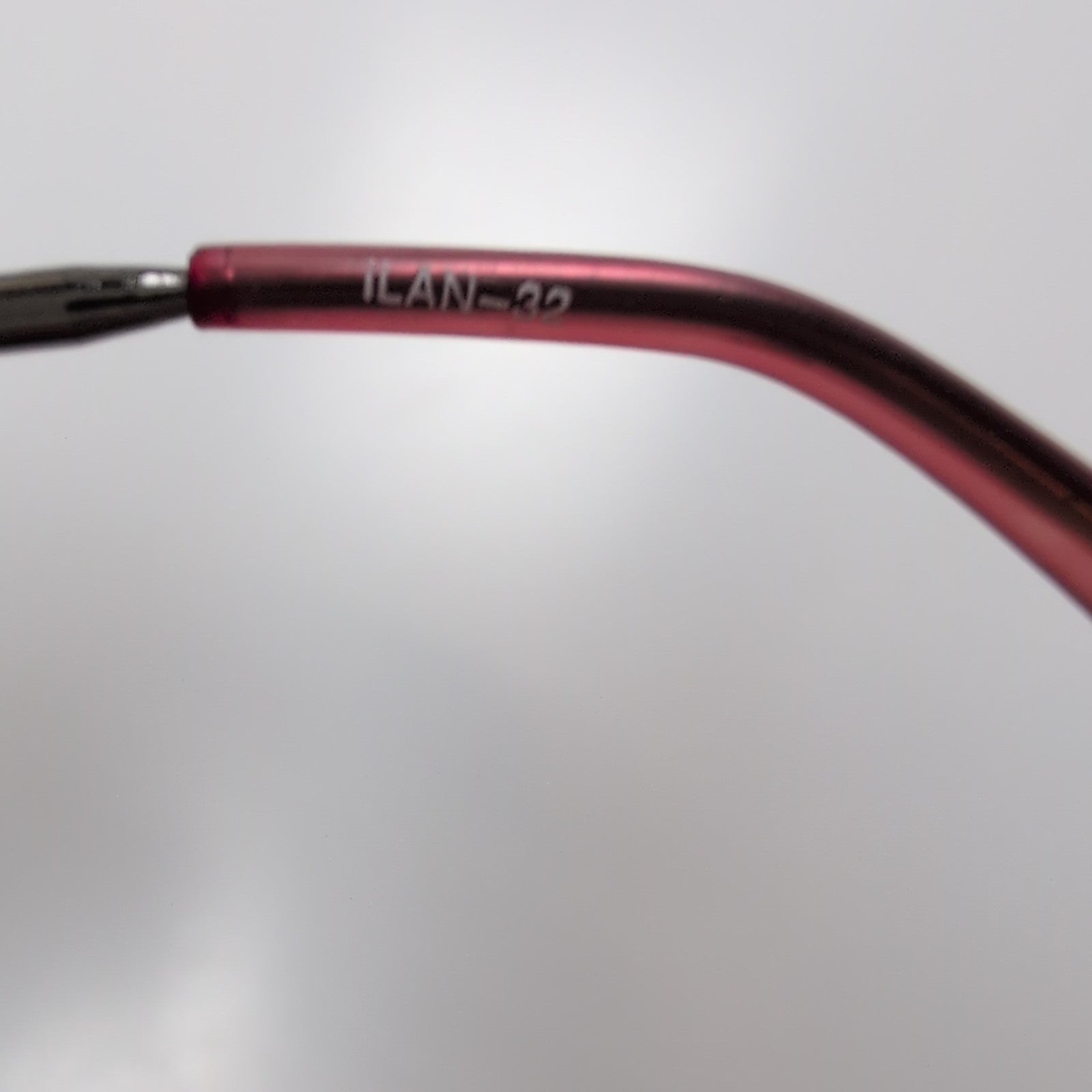 Lunettes de soleil Y2K Branche fine Sans Monture Ovale Bordeaux Gris