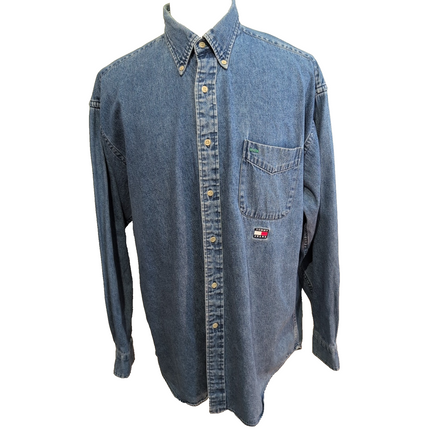 Chemise TOMMY HILFIGER Tommy Jeans en Jean avec Poche Manches Longues - Taille L