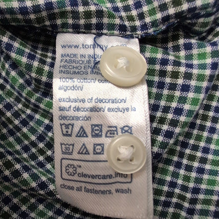Chemise Tommy Hilfiger Verte À Petits Carreaux Regular Fit Taille XXL