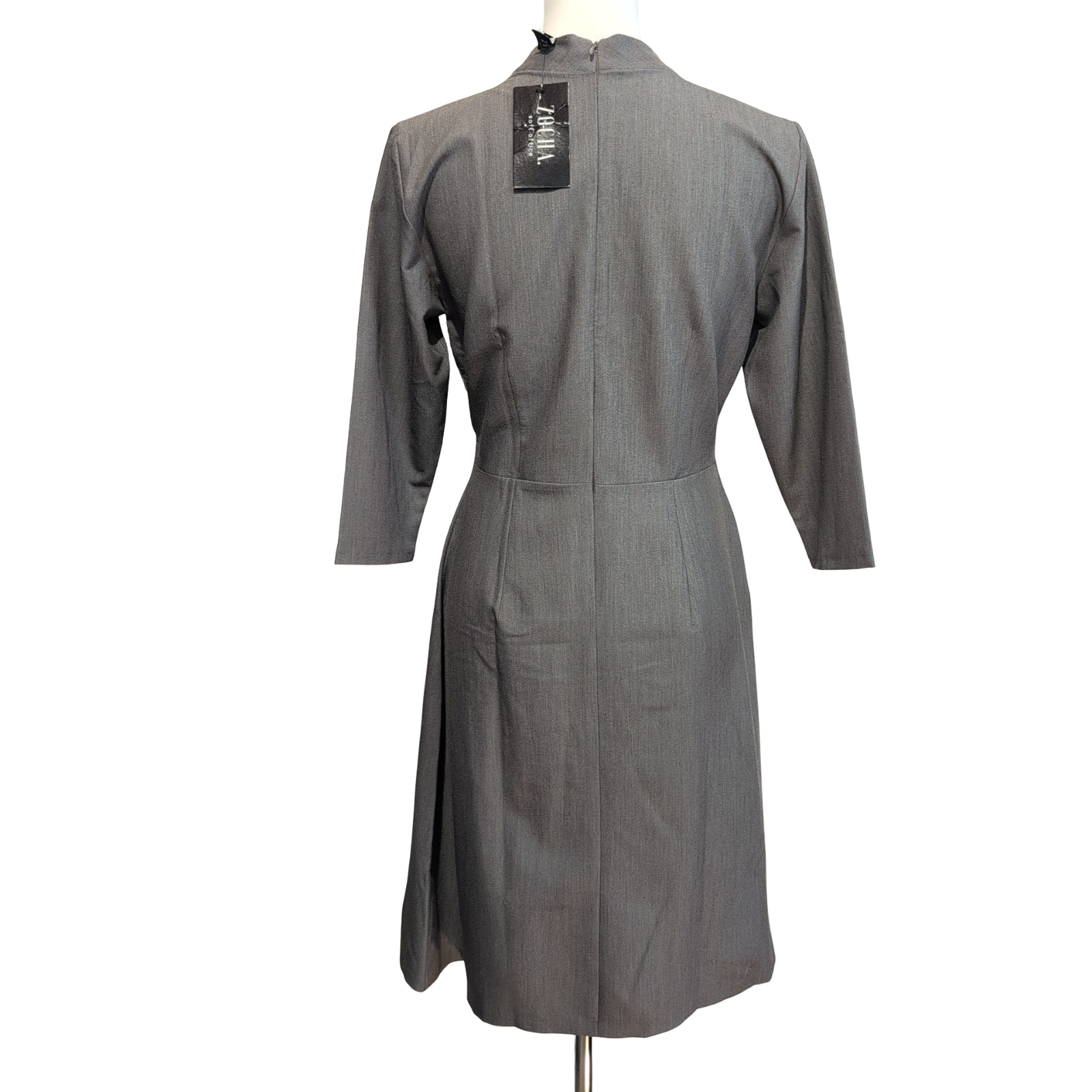 Robe ZOCHA M Grise Manches 3/4 Stretch Neuve Étiquette