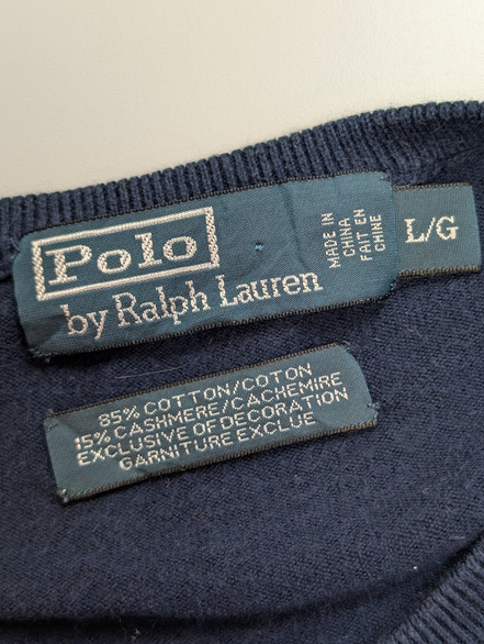 Pull Fin Polo Ralph Lauren Bleu Col Rond Taille L | 538WSR