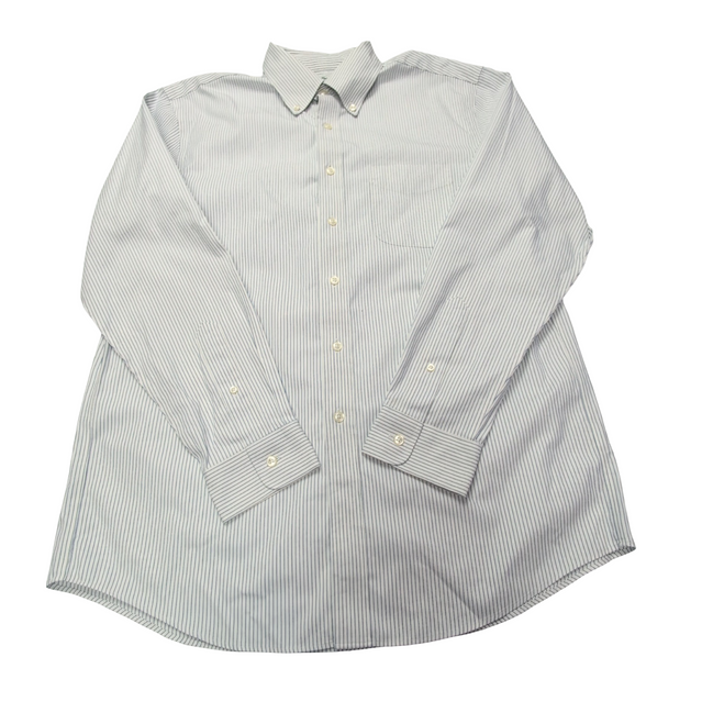 Chemise L.L. Bean rayée bleu manches longues homme taille L