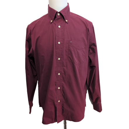 Chemise Tommy Hilfiger Bordeaux Manches Longues 1 Poche - Taille M