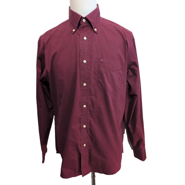 Chemise Tommy Hilfiger Bordeaux Manches Longues 1 Poche - Taille M