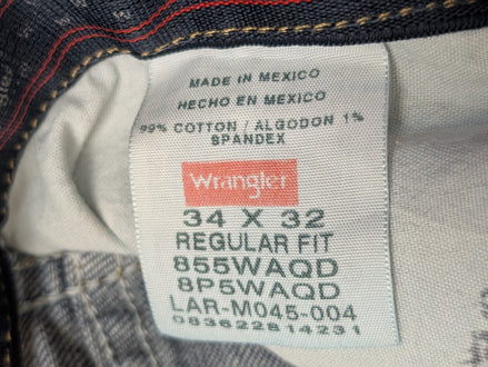 Jean Wrangler Homme Vintage Bleu W34 L32 Denim Robuste Taille Élastique Confort