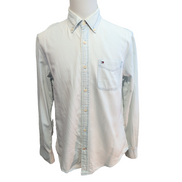 Chemise Tommy Hilfiger Homme Taille M Custom Fit Bleu Indigo Effet Jean Coton