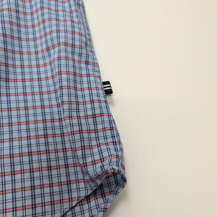Chemise Nautica L Maurice Bleu Rouge Carreaux Manches courte Stretch Classic Fit