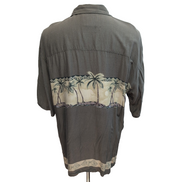 Chemise Hawaïenne Bamboo Cay Rayonne Kaki Palmier XL