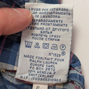 CHEMISE Ralph Lauren Homme L CUSTOM FIT Bleu Carreaux TBE Réparée 100% Coton