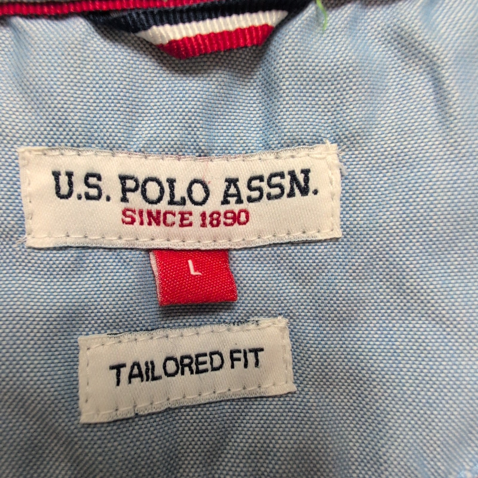 Chemise US POLO ASSN à Rayures Vertes avec Poches Manches Longues - Taille L Enf