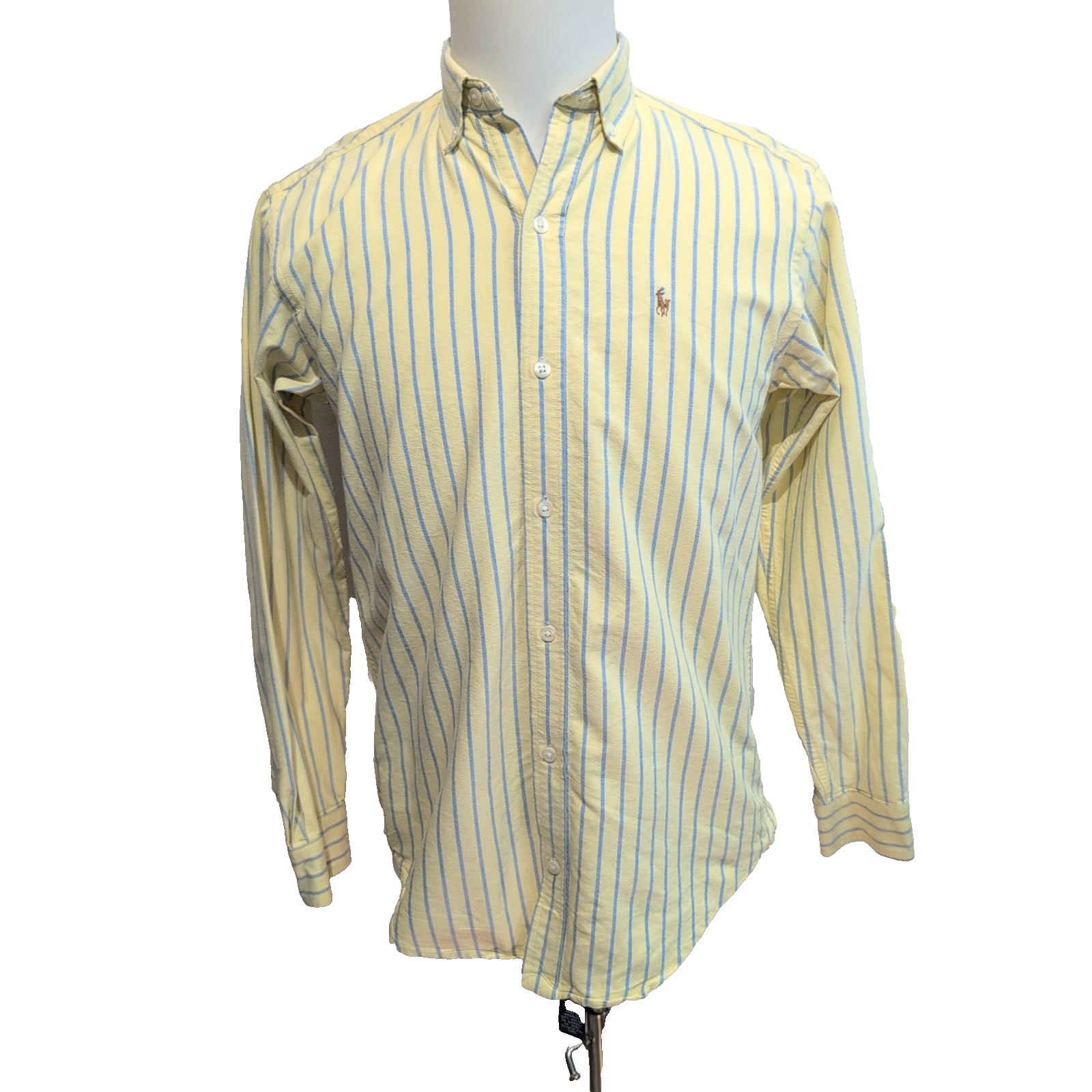 Chemise Ralph Lauren Edge Taille 18 (XL) Junior Rayures Gris Logo Marron