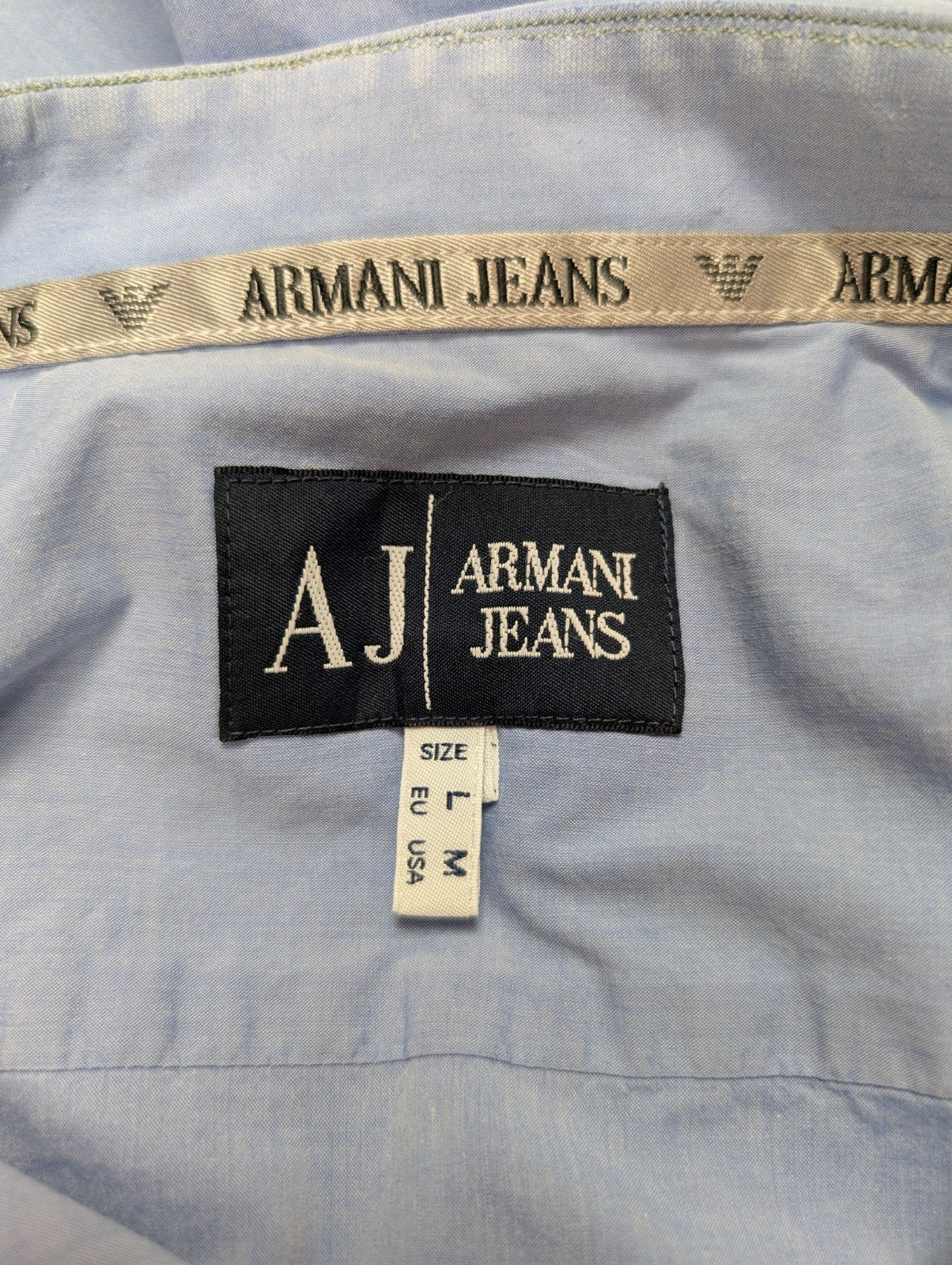Chemise Armani Jean bleu uni taille M #265m