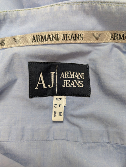 Chemise Armani Jean bleu uni taille M #265m
