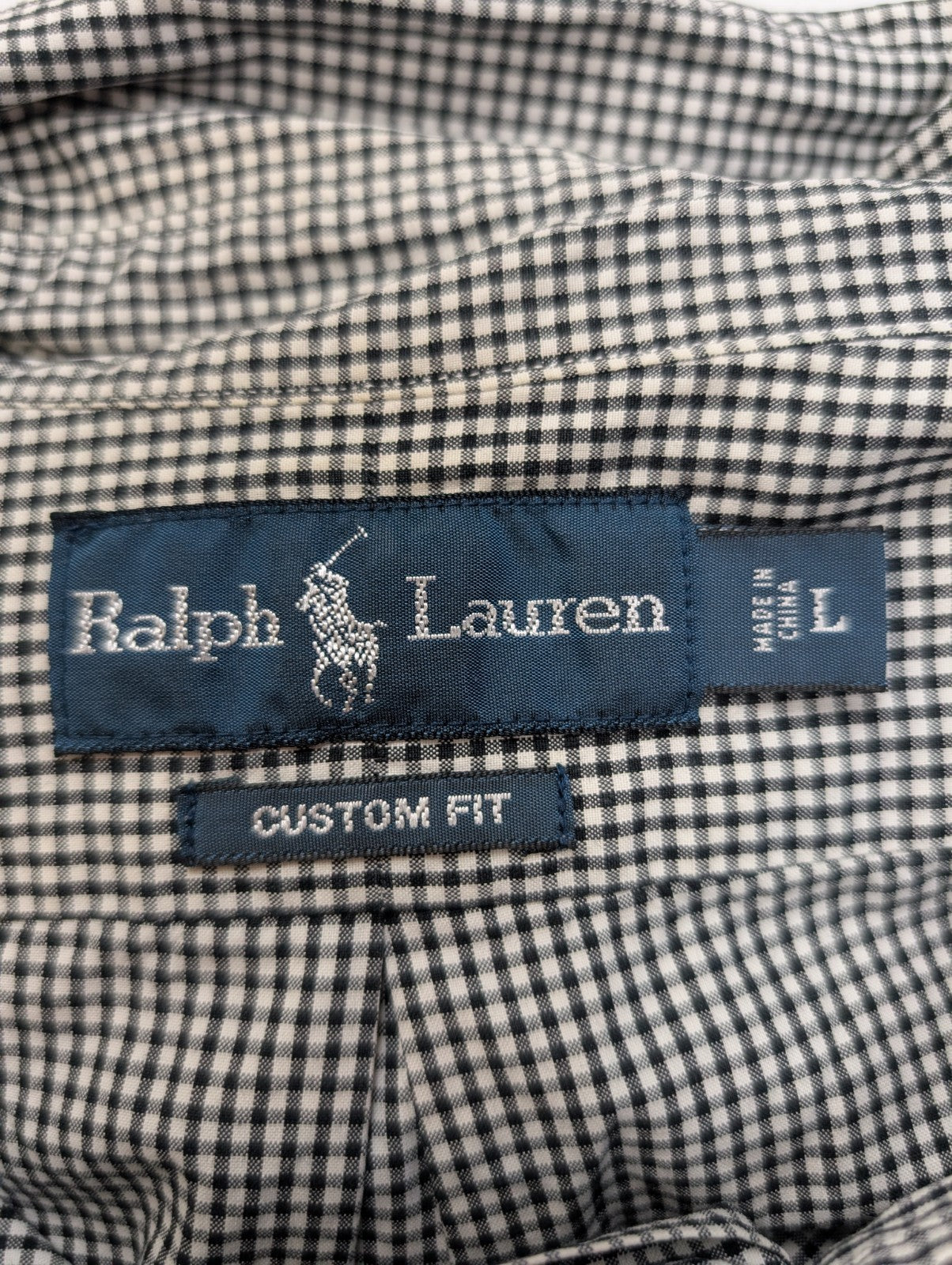 Chemise Polo Ralph Lauren Shirt L Custom Fit Carreaux Noir Button Down