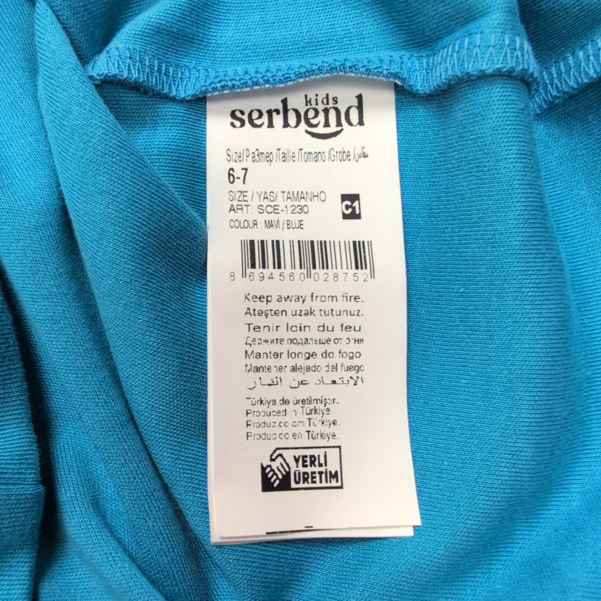 T-shirt Serbend Enfant 6-7 Ans Bleu Caméléon 100% Coton Neuf Manches longues