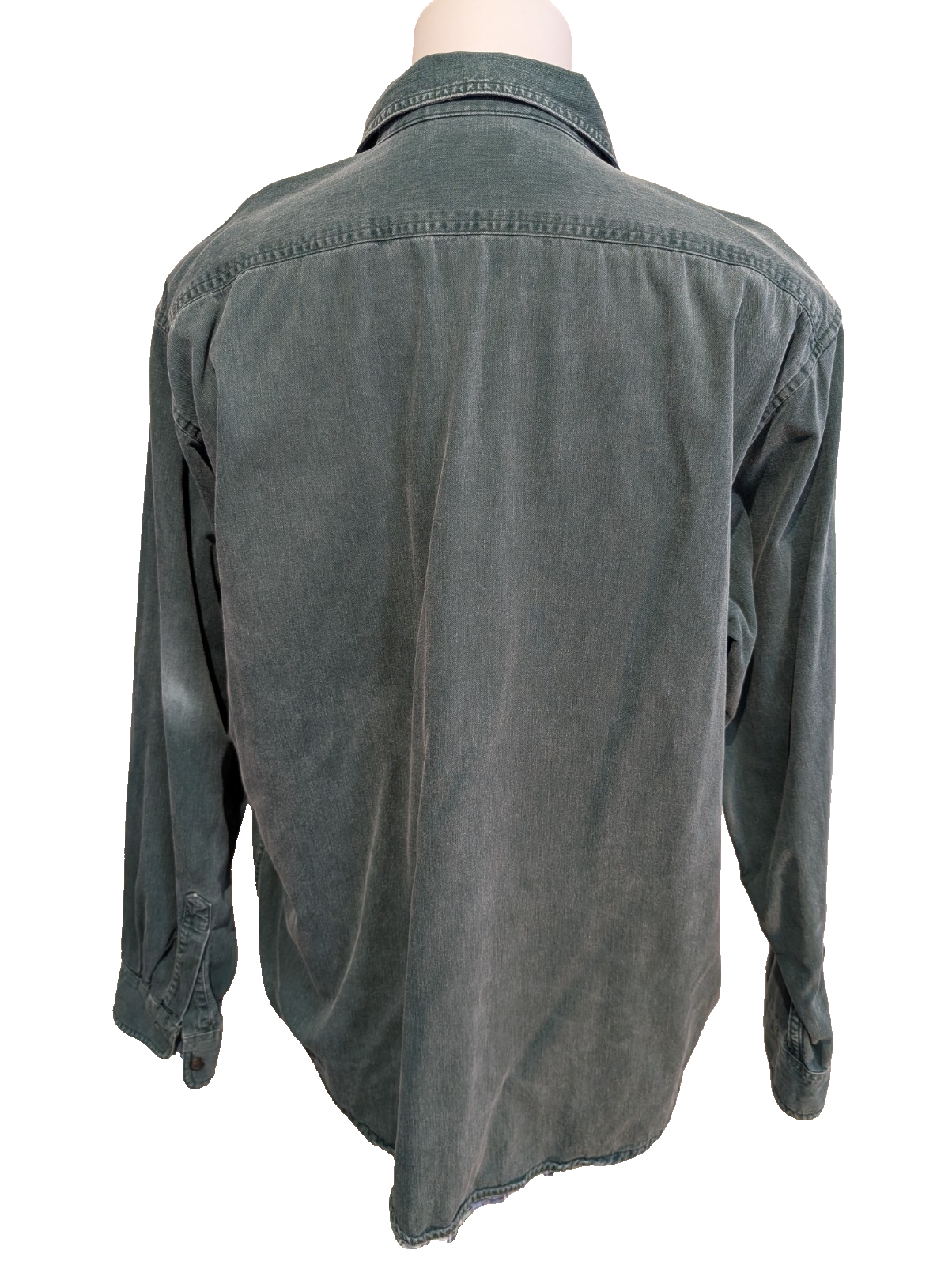 Chemise Surchemise L.L.Bean T.L Doublée Flanelle Toile/Jean Vert Vtg