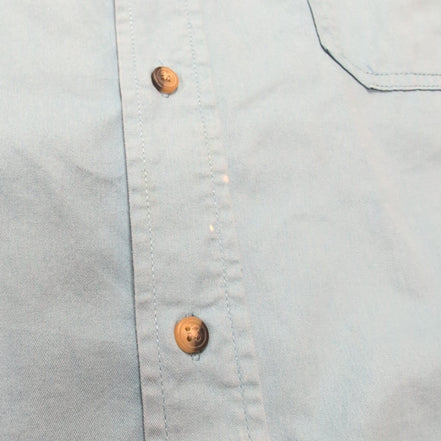 Chemise Wrangler bleu / vert uni 2 poches manches courtes taille XXL homme