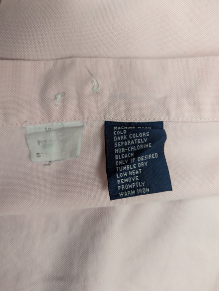 Chemise shirt Chaps Ralph Lauren M rose pâle coton Oxford button down