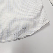 Chemise Lacoste M 40 Blanche Carreaux Bleus Vintage Logo Brodé Coton