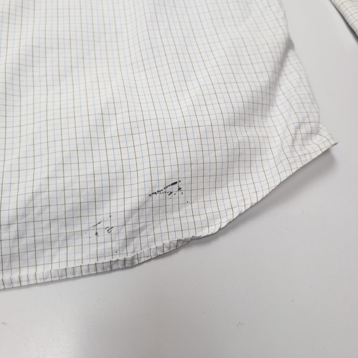 Chemise Lacoste M 40 Blanche Carreaux Bleus Vintage Logo Brodé Coton