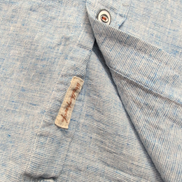 Chemise Weatherproof 55% Lin 45% coton Bleu Clair Manches Courtes Taille L