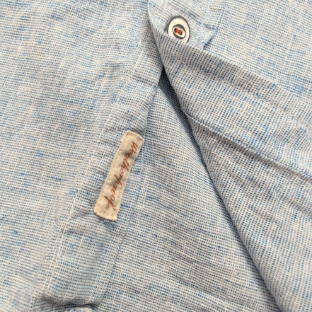 Chemise Weatherproof 55% Lin 45% coton Bleu Clair Manches Courtes Taille L