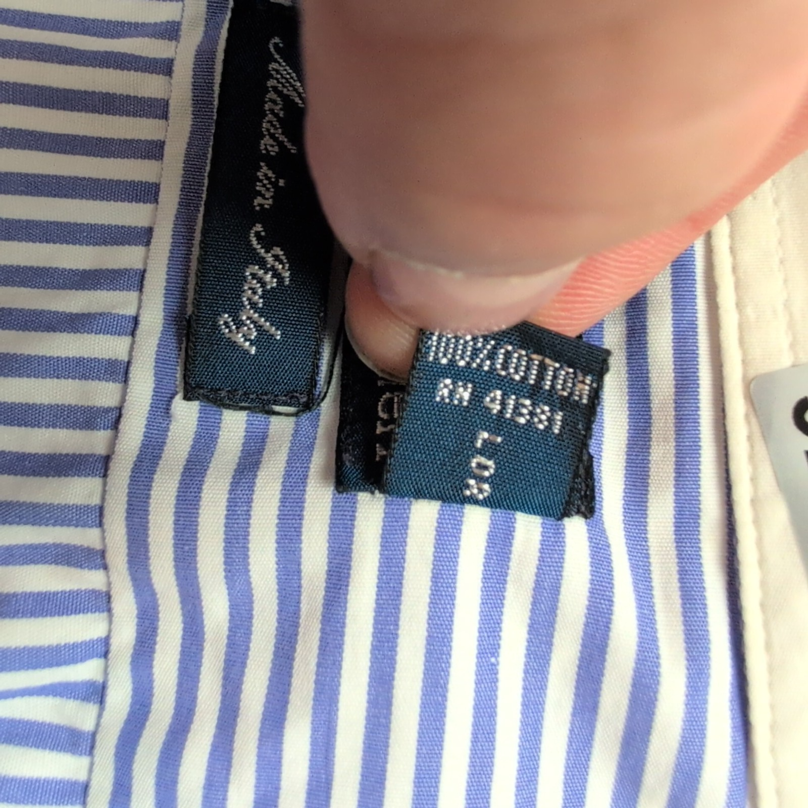 Chemise Polo Ralph Lauren Made Italy L XL Rayures Lilas Vintage manches longues