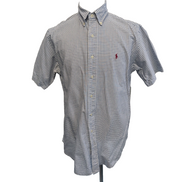 Chemise Ralph Lauren Taille M Classic Fit Bleue Carreaux Oxford Manches Courtes