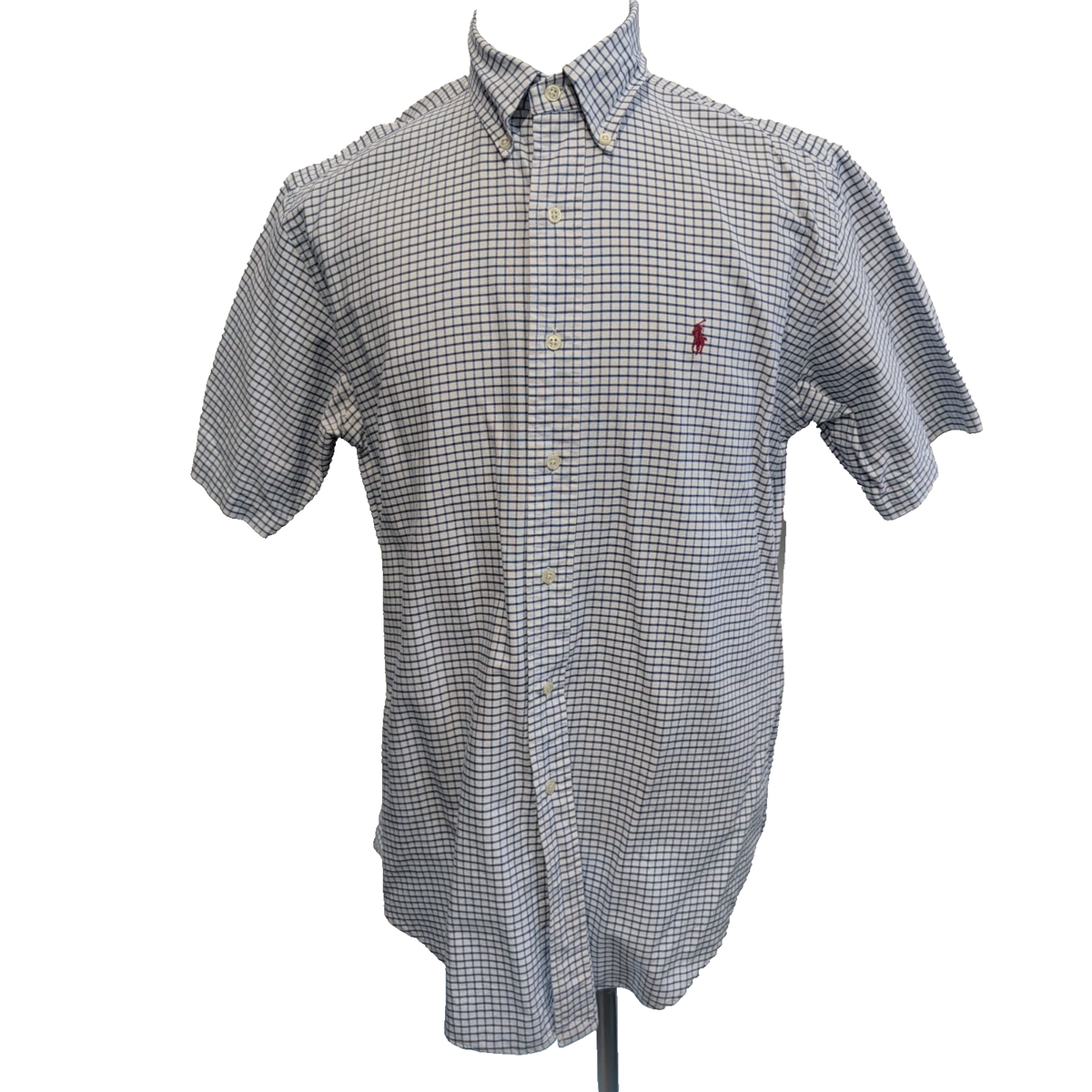 Chemise Ralph Lauren Taille M Classic Fit Bleue Carreaux Oxford Manches Courtes