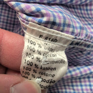 Lacoste chemise lilas bleu carreaux crocodile vert taille 44 XXL