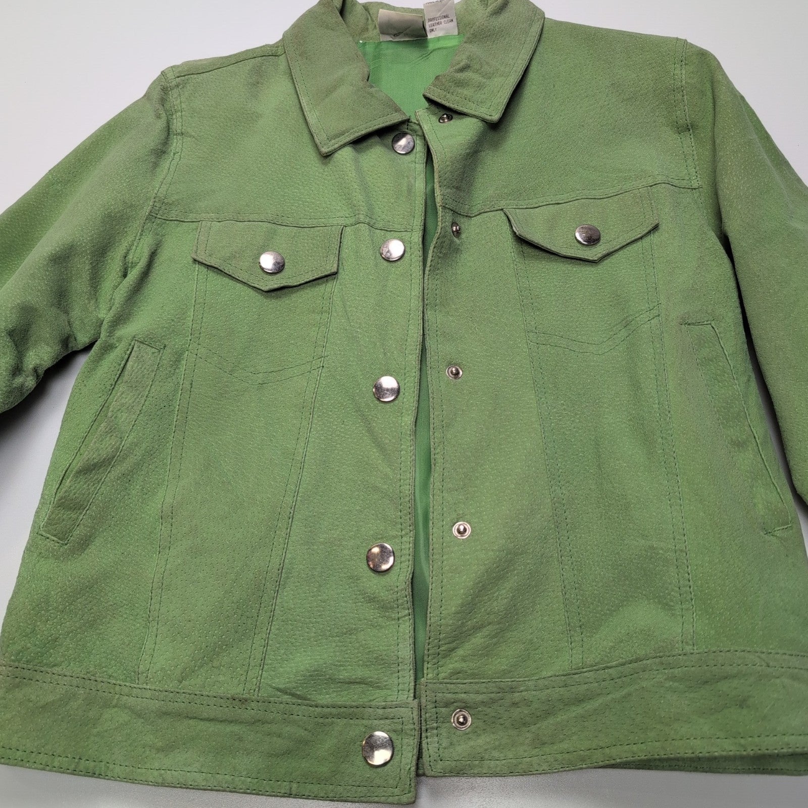 Veste cuir nubuck verte Rod's pour femme taille S #34c