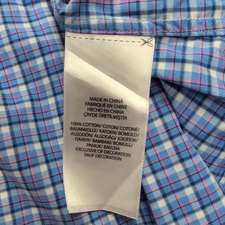 Chemise Ralph Lauren M Stretch Bleue Rose Carreaux Button Down Shirt