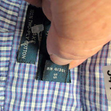Chemise Ralph Lauren Blake M/L violet carreaux manches courtes coton Hong Kong