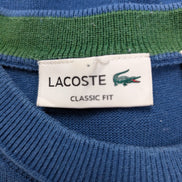 Pull Lacoste L bleu Classic Fit 100% coton col rond logo crocodile brodé
